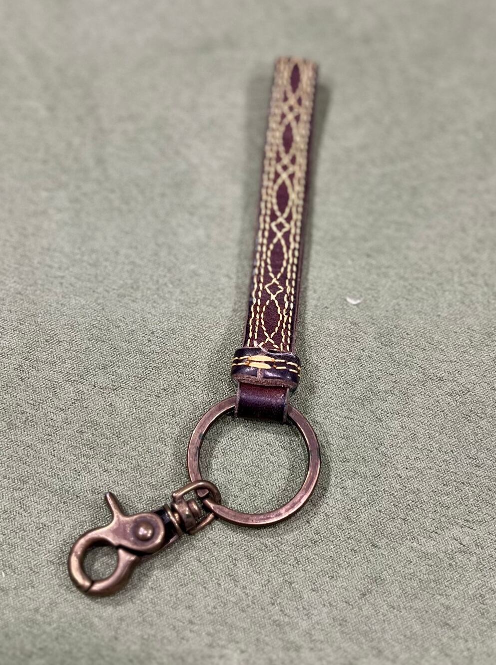 Vintage Frye Dark Brown Leather Key Chain